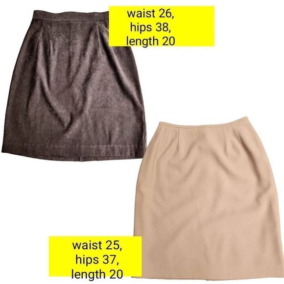 Name Brand Wardrobe Builder 2 Two Business Career Short Skirts & Bonus Blouse - Picture 3 of 14